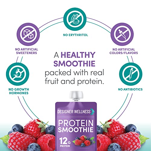 Designer Wellness Protein Smoothie, Real Fruit, 12g Protein, Low Carb, Zero Added Sugar