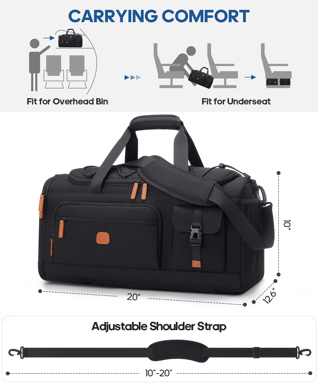 Gym Bag for Men and Women with Shoe & Laptop Compartment