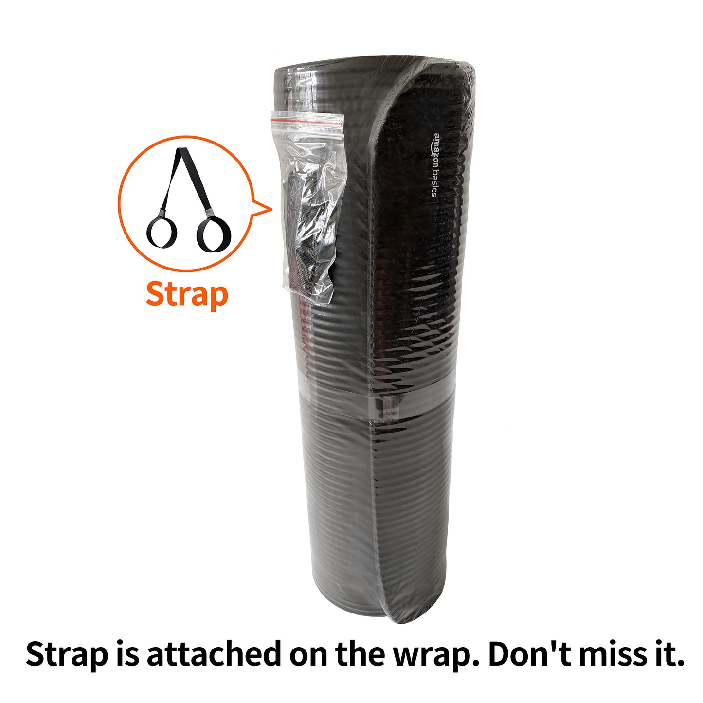 Amazon Basics 1/2 Inch Extra Thick Exercise Yoga Mat with Carrying Strap