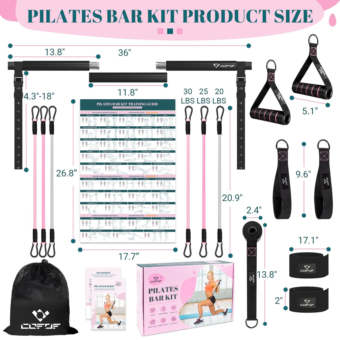 Pilates Bar Kit with Resistance Bands