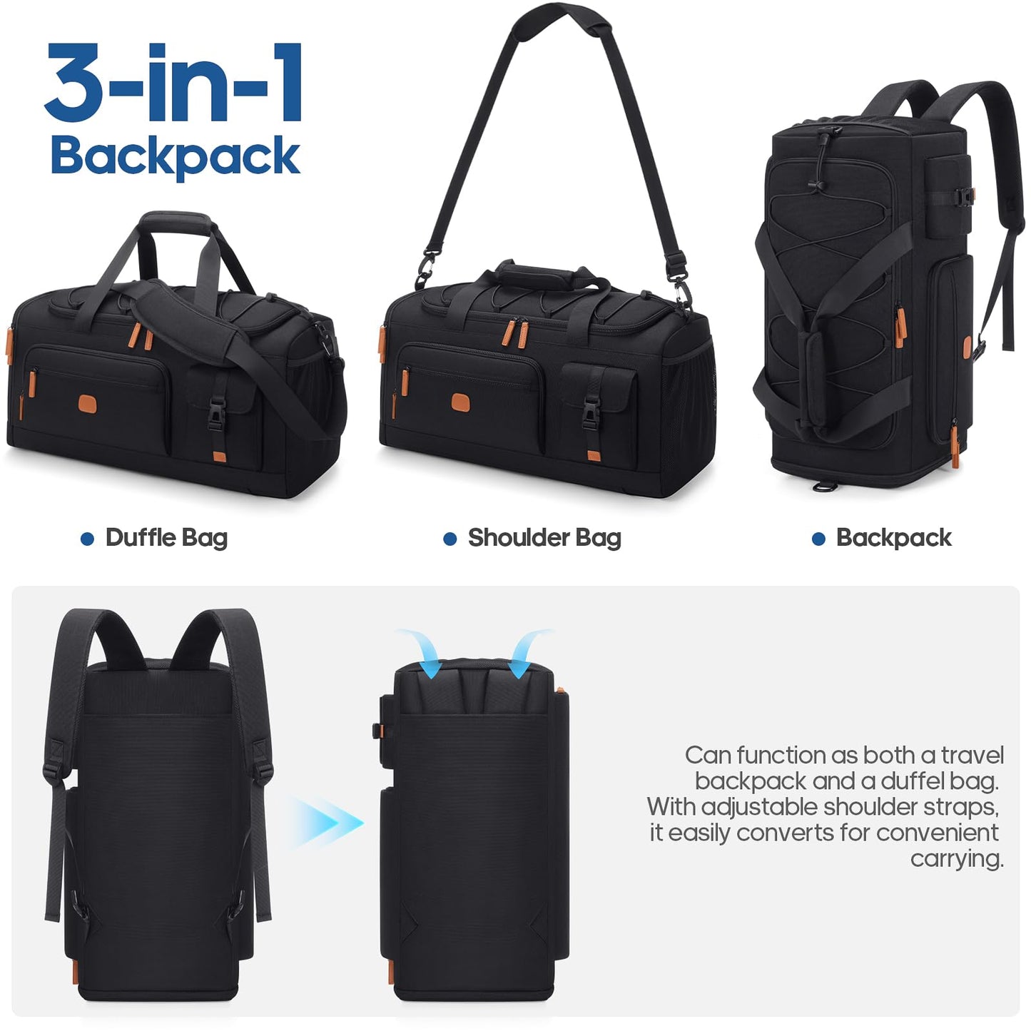 Gym Bag for Men and Women with Shoe & Laptop Compartment