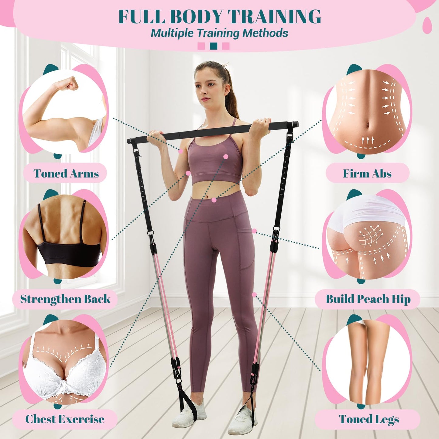 Pilates Bar Kit with Resistance Bands