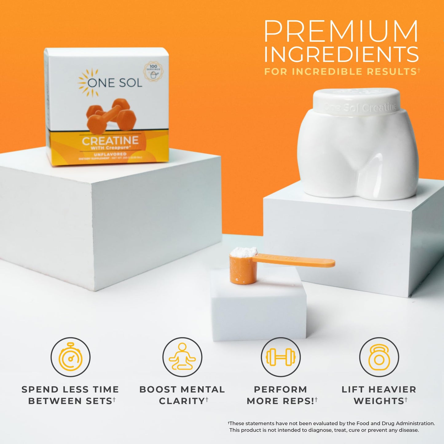 One Sol Creatine for Women Booty Gain, All Natural