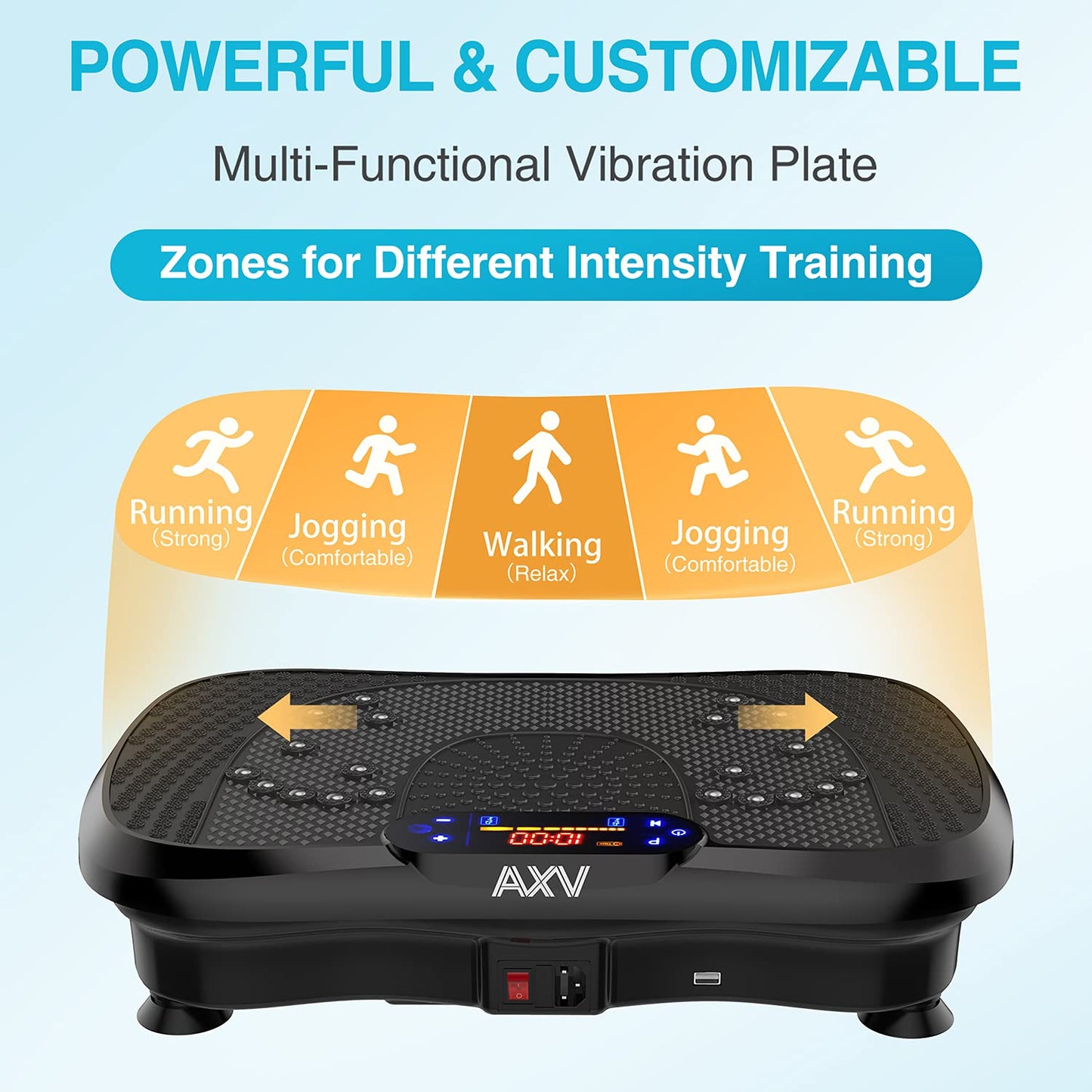 AXV Vibration Plate Fitness Platform Exercise Machine Vibrating Lymphatic Drainage