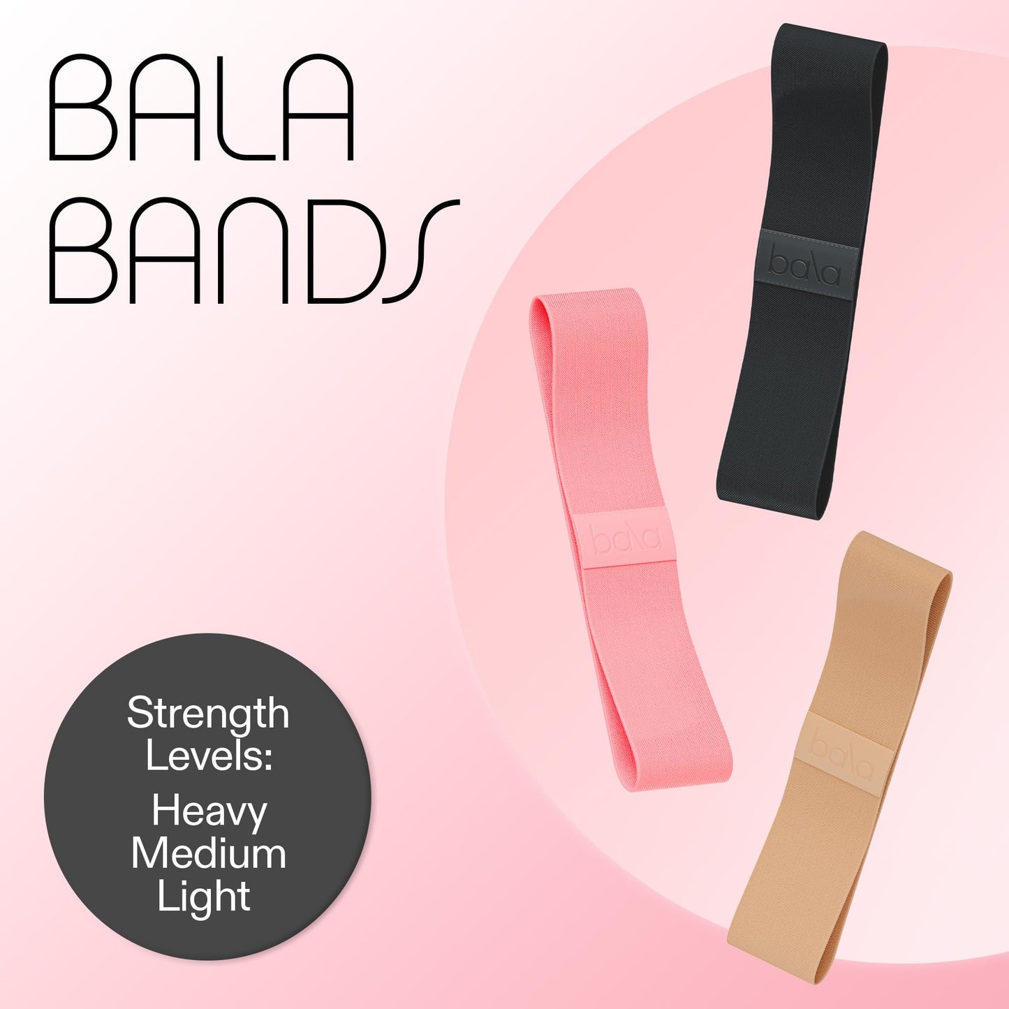 Bala Bands Resistance Bands for Women & Men, 3-Pack