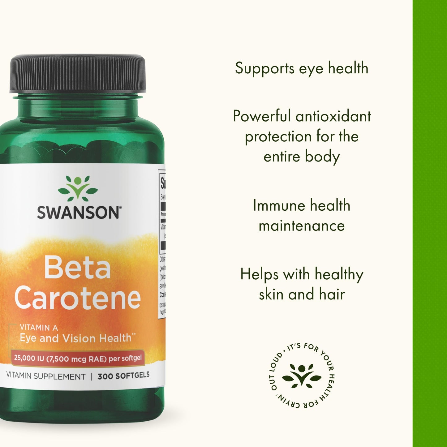 Swanson Beta-Carotene Vitamin A 25000 IU Softgels