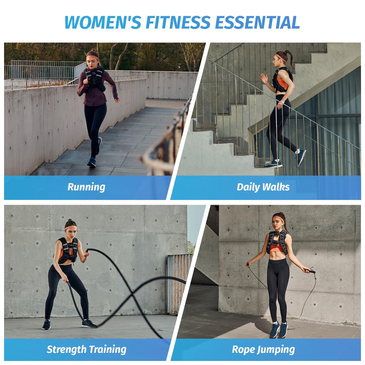 ZELUS Weighted Vest, 6lb/8lb/12lb/16lb/20lb/25lb/30lb