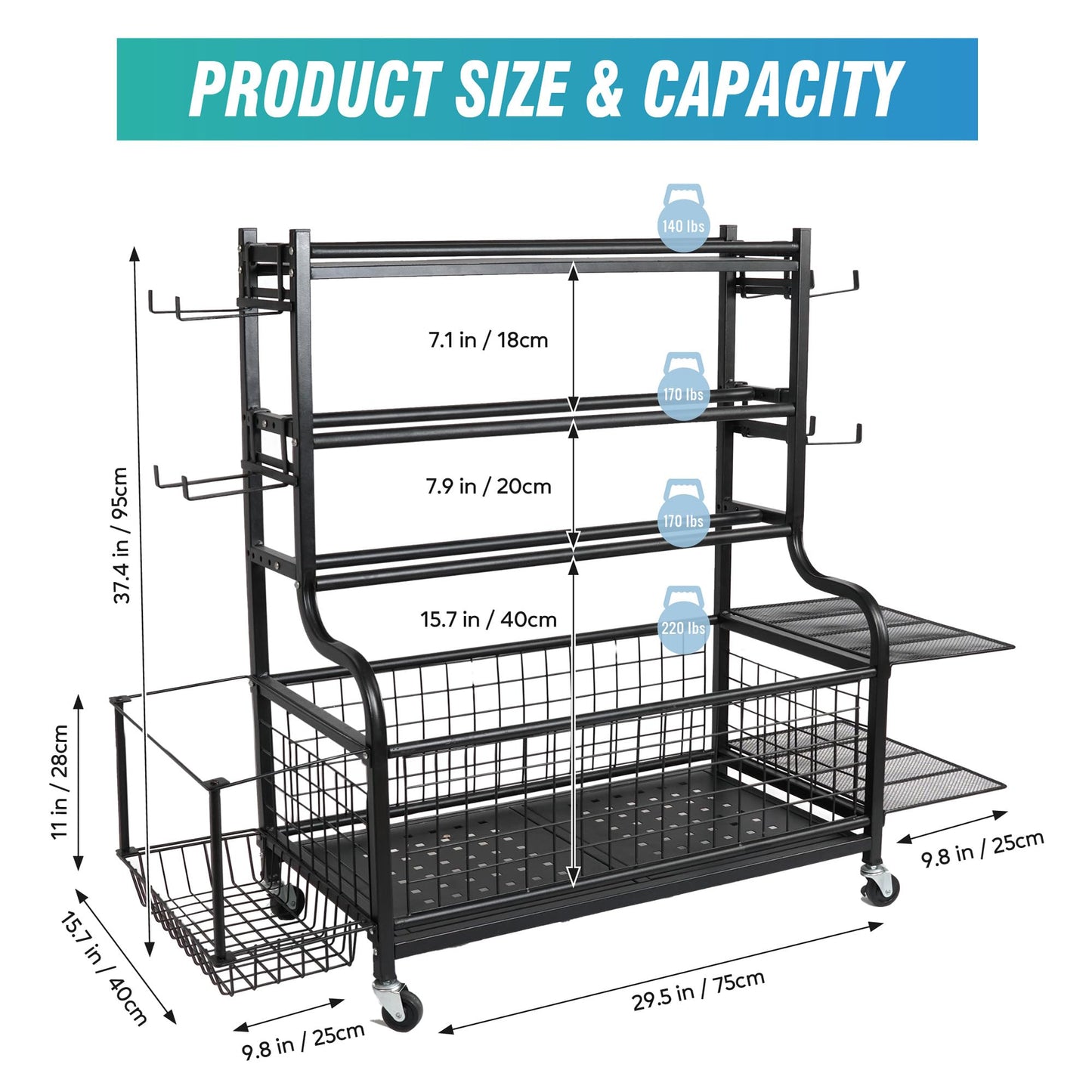 STUFFSTASH Heavy Duty Dumbbell Rack