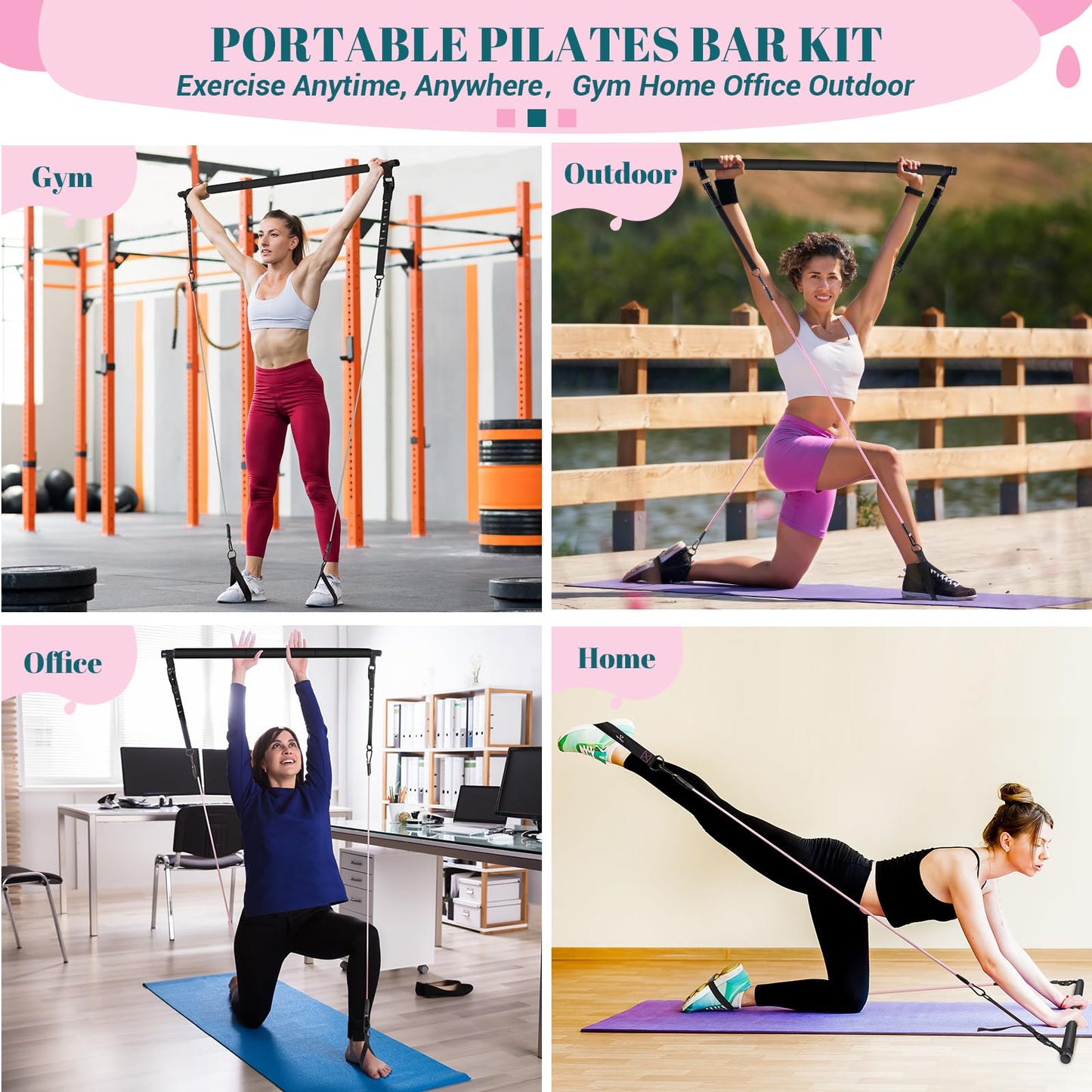Pilates Bar Kit with Resistance Bands