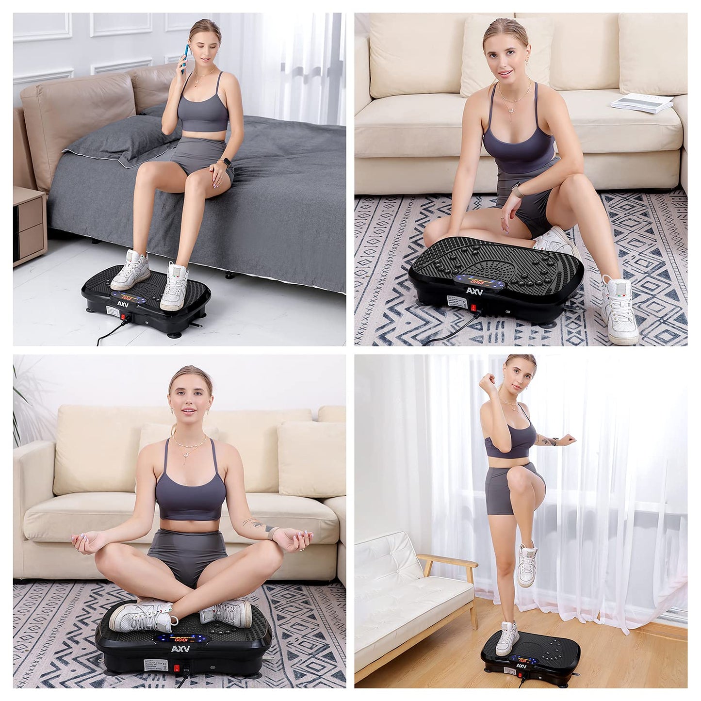 AXV Vibration Plate Fitness Platform Exercise Machine Vibrating Lymphatic Drainage