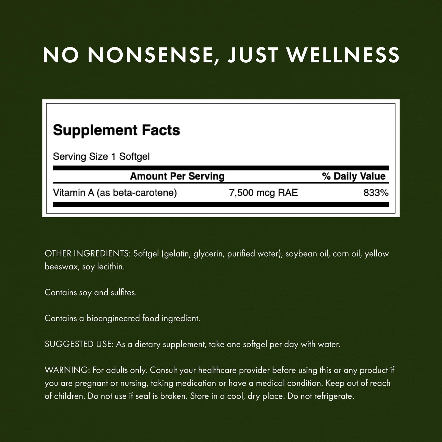 Swanson Beta-Carotene Vitamin A 25000 IU Softgels