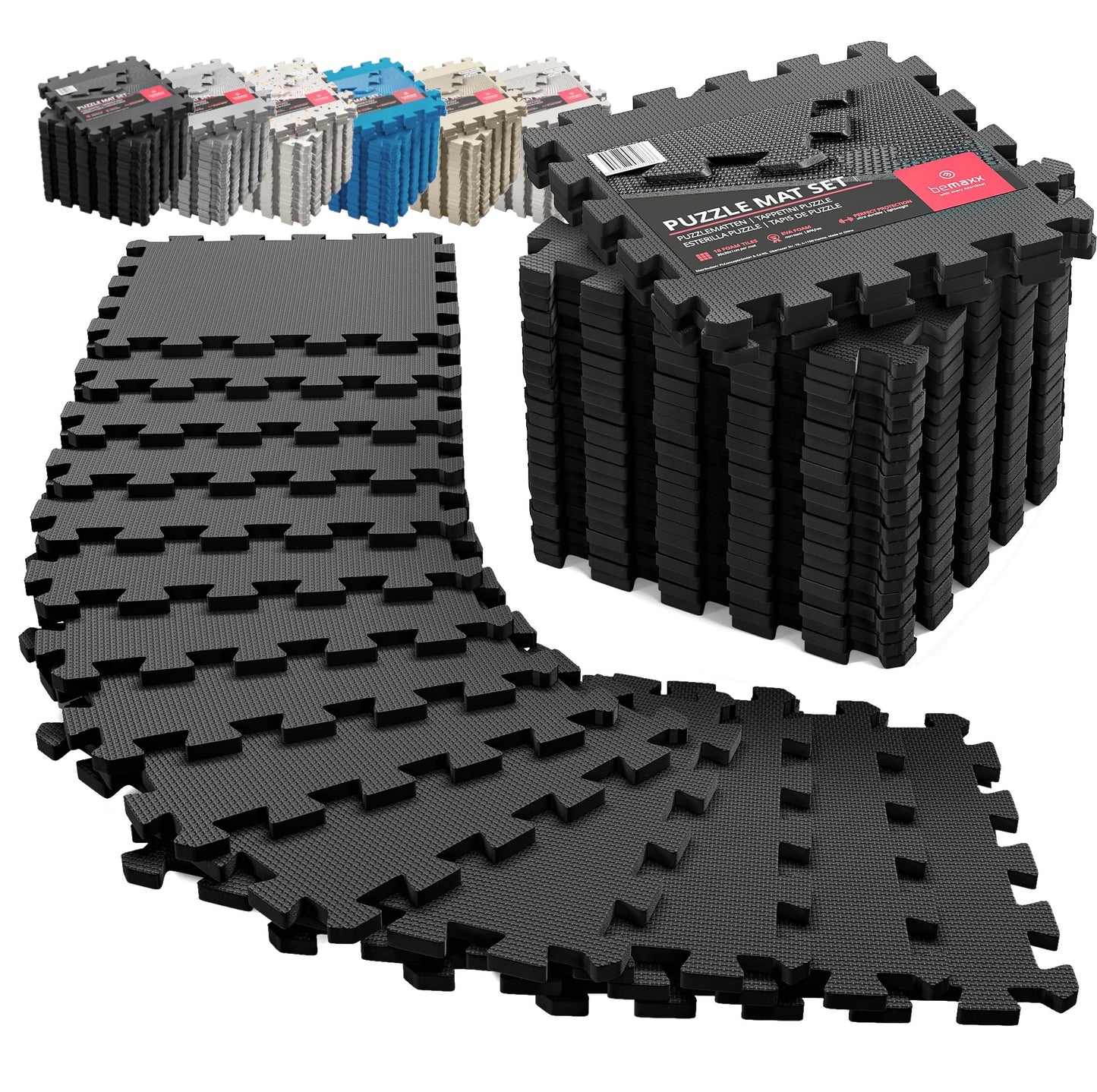 Gym Flooring Set - Interlocking EVA Soft Foam Floor Mat, 18 Pieces