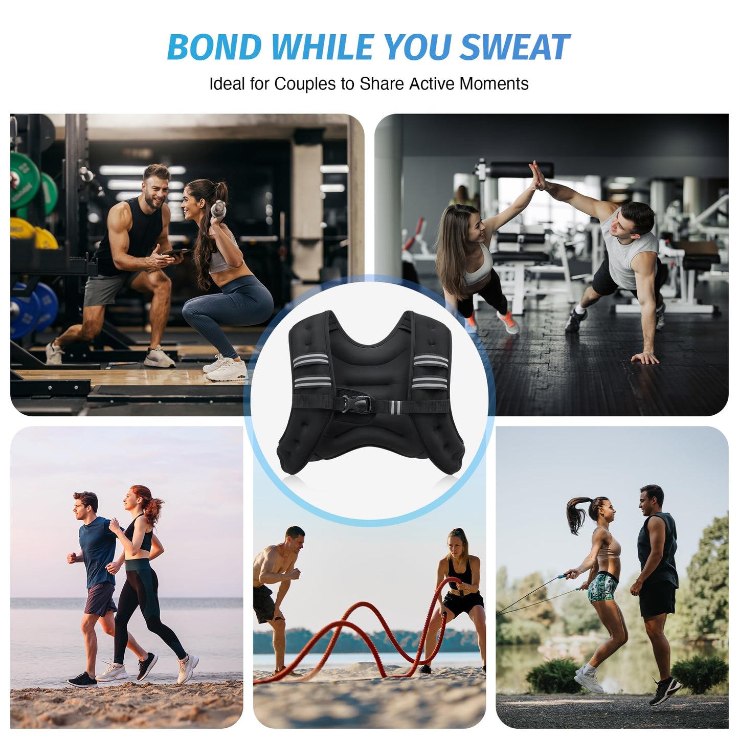 ZELUS Weighted Vest, 6lb/8lb/12lb/16lb/20lb/25lb/30lb