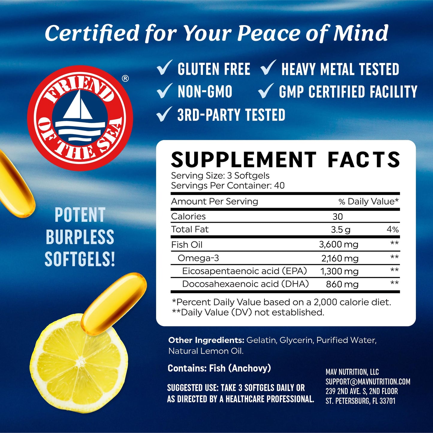 Triple Strength Omega 3 Fish Oil 3600 mg