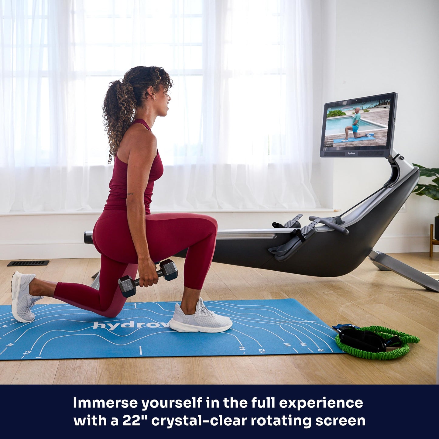 Hydrow Pro Rowing Machine with Immersive 22" HD Rotating Screen