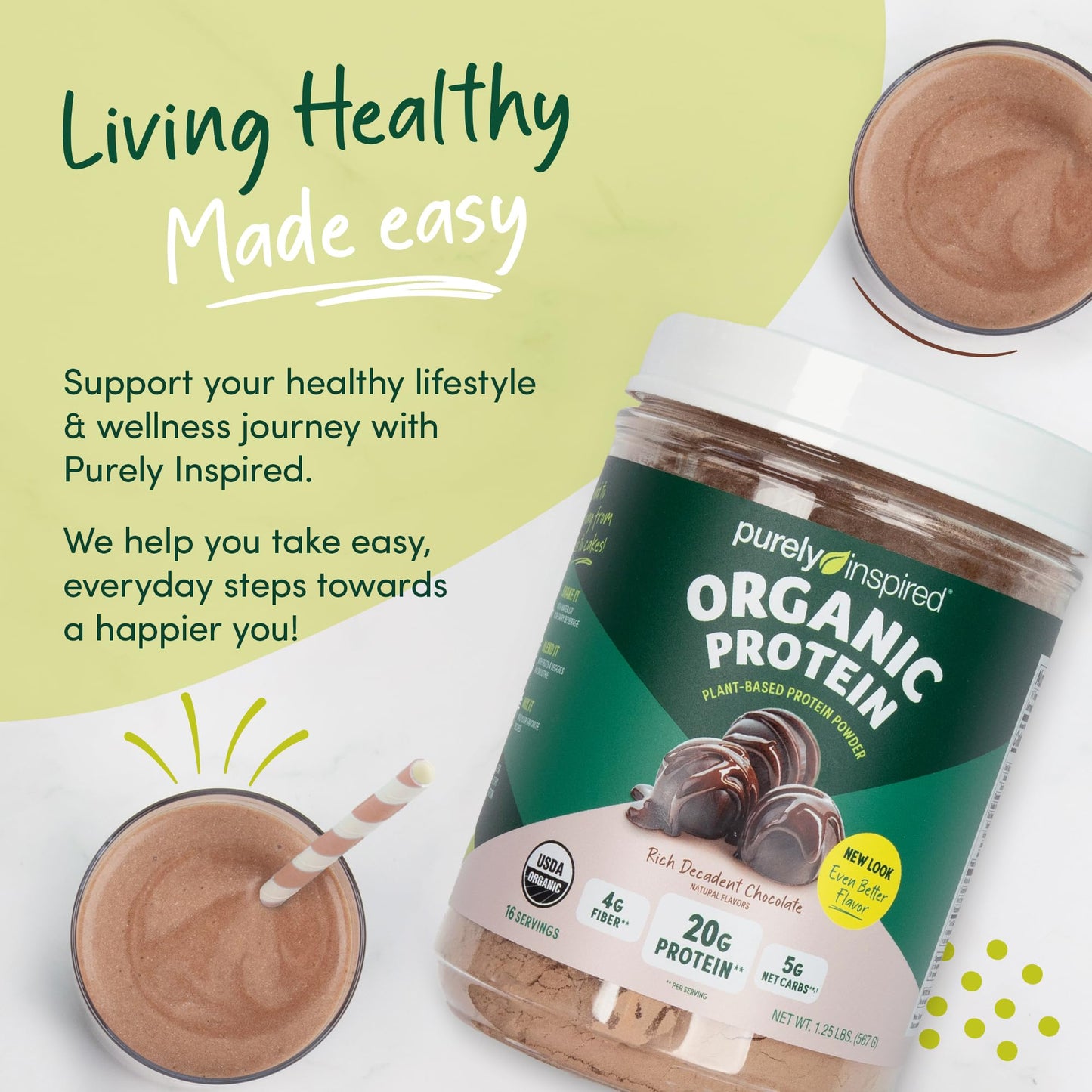 Purely Inspired Plant-Based Protein Powder for Men & Women